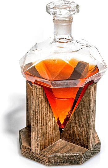 Bourbon Bar Decanter 28oz Whiskey Liquor Decanter with Stopper Glass Decanter Trinkware Richmond Whisky Decanter 