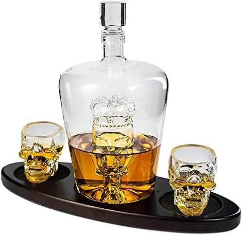 Glass Skull Head Decanter – Vodka, Whiskey, Wine Bottle With Shot Cup, Creative Bar Gift